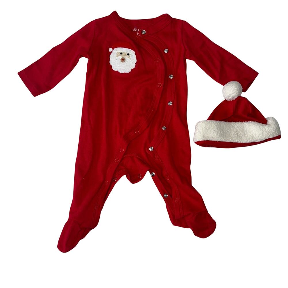 Chick Pea Baby Santa Suit with Hat – Size 0-3M Christmas Pajamas
